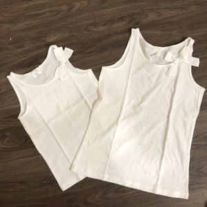 White crew cuts cotton sleeveless T shirt